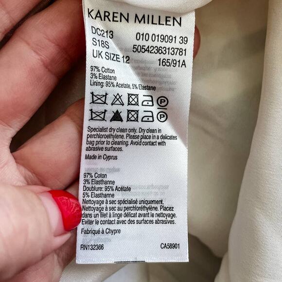 Karen Millen floral print crisscross strap halter stretch cotton dress size 8 - Picture 4 of 9